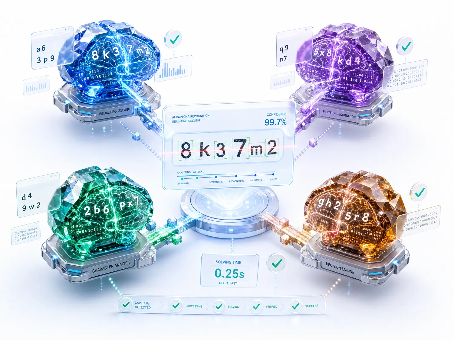 Четыре AI-агента решают капчу — точность 99,7%